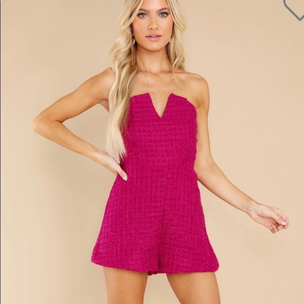 DO+BE pink strapless romper